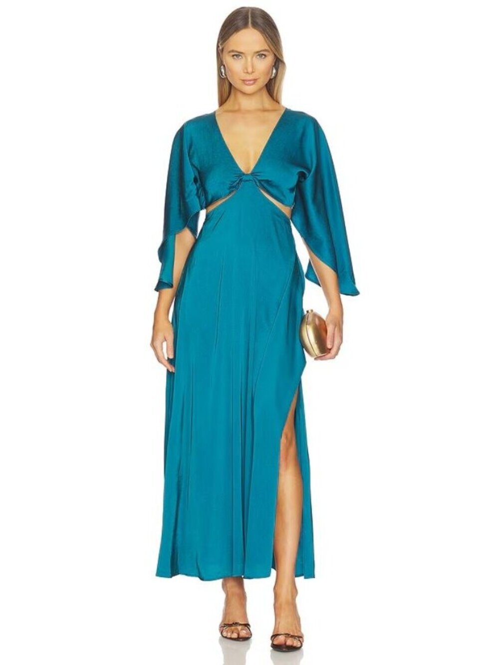 Boamar Avalon Cut Out Maxi Dress Emerald Womens Size Small